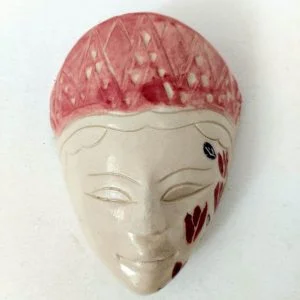 Red Hand-painted Mask
